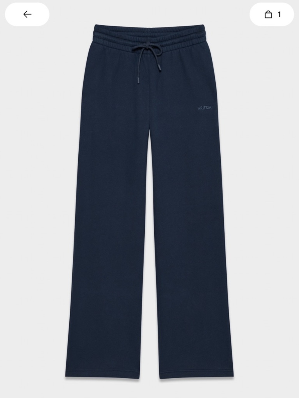 Aritzia Navy Blue Wide-Leg Sweatpants